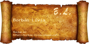 Borbás Lívia névjegykártya